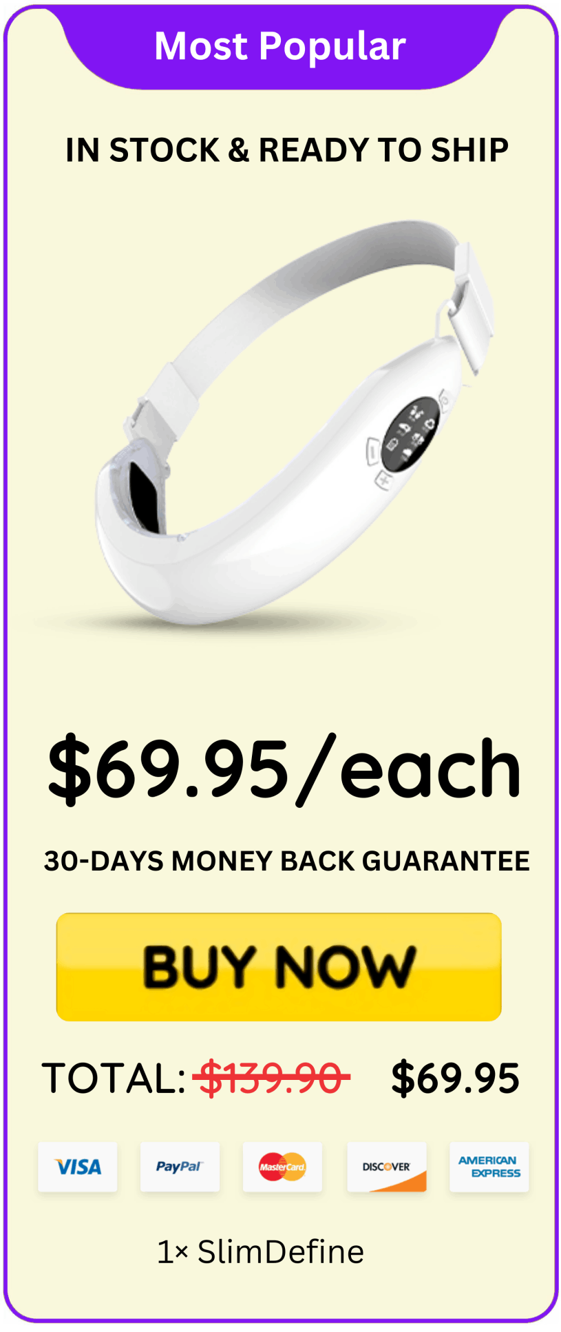 Slim Define offer price